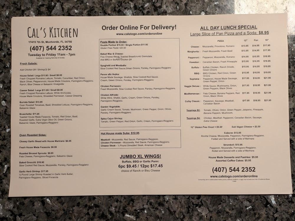 Cal's Kitchen Menu image 1